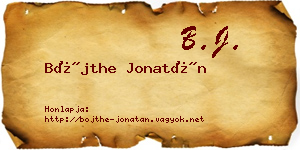 Bőjthe Jonatán névjegykártya